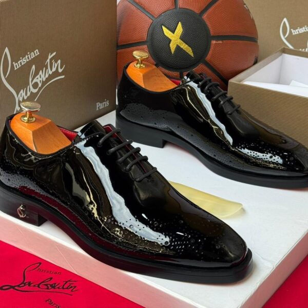 Christian Louboutin Black Patent Leather Brogues