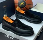 Dior Men Black Leather and Suede Mixed Loafers
