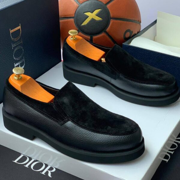 Dior Men Black Leather and Suede Mixed Loafers