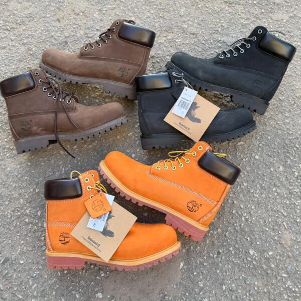Timberland Classic Waterproof Boots in Brown, Black, and Orange