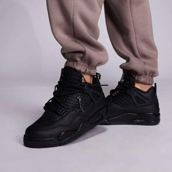 Black High-Top Sneakers with Perforated Details