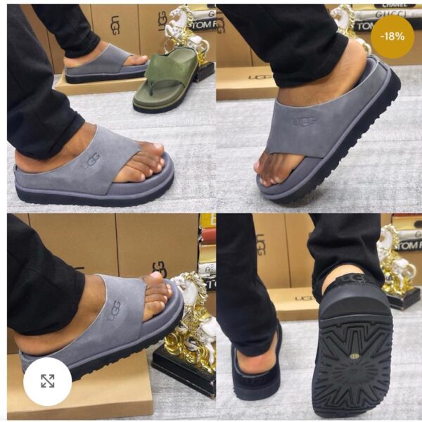 UGG Gray Suede Slide Sandals for Men