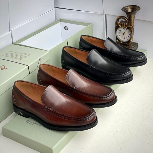 Handcrafted Leather Loafers for Men in Rich Brown and Black - Perfect for Formal Occasions