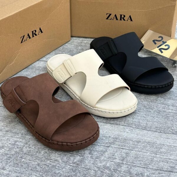 Zara Two-Strap Buckle Sandals in Brown, Beige, and Black